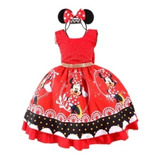 Vestido Festa Super Luxo Infantil Minnie