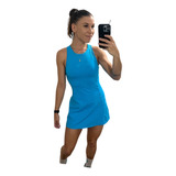 Vestido Fitness Padel-beach Tennis Nadador Liso Acinturado