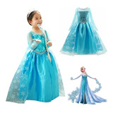 Vestido Frozen Elsa Infantil Fantasia Princesa