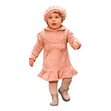 Vestido Infantil Agasalho Fofura Bolinhas Com Boina