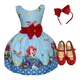 Vestido Infantil Ariel Luxo + Sapatilha