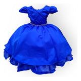 Vestido Infantil Azul Royal Damas De