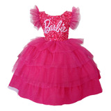 Vestido Infantil Barbie Luxuoso Festa Temática,