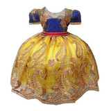 Vestido Infantil Branca De Neve Bebê Festa Aniversario Luxo