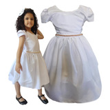 Vestido Infantil Branco Festa Daminha Batizado Casamento