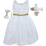 Vestido Infantil Branco Formatura Primeira Comunhão