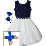 Vestido Infantil Dama Daminha Luxo Formatura Kit
