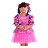 Vestido Infantil Festa Junina Bambolê Pink