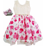 Vestido Infantil Festa Luxo Daminha Casamento Florista Tiara