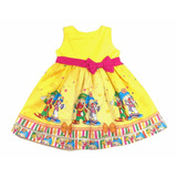 Vestido Infantil Festa Patati Patata Amarelo 8-12 Anos