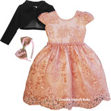 Vestido Infantil Festa Princesa Realeza Bolero Tiara Luxo