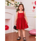 Vestido Infantil Forma Pequena Menina Vermelho
