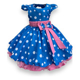 Vestido Infantil Galinha Pintadinha Laço Rosa Luxo - 1.2.3