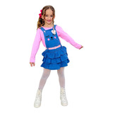 Vestido Infantil Jeans Salopete Bloguerinha Mini Diva 