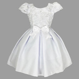 Vestido Infantil Juvenil Branco Daminha Festa Casamento Luxo