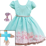 Vestido Infantil Juvenil Festa Luxo Pronta Entrega Luvas