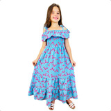 Vestido Infantil Juvenil Longo Rodado Moda Menina Ciganinha
