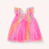 Vestido Infantil Menina Casamento Tule Borboleta Furta Cor
