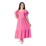 Vestido Infantil Menina Longo Evangélico 3 Marias Luxo