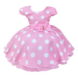 Vestido Infantil Minnie Rosa Fantasia Festa Mega Promoção 