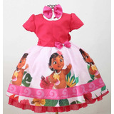 Vestido Infantil Moana Baby Festa Luxo Fantasia Promoção