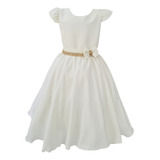 Vestido Infantil Off White Brilho Casamento