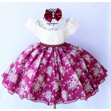 Vestido Infantil Para Meninas Daminha Casamento Luxo E Tiara