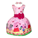 Vestido Infantil Porquinha Pig Luxo Fantasia