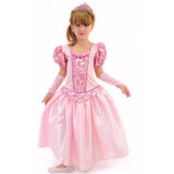 Vestido Infantil Princesa Barbie E Luvas