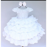 Vestido Infantil Princesa Realeza Aniversário E Tiara E Luva