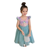 Vestido Infantil Princesa Sereia Ariel Festa Fantasia Luxo