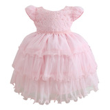 Vestido Infantil Rosa De Balé Rodado Festa Princesa 1 Ao 3