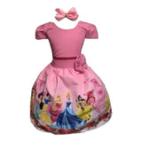 Vestido Infantil Temático Princesas Disney Festa