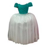 Vestido Infantil Verde C/ Renda Damas