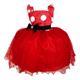 Vestido Infantil Vermelho Bolinhas C/ Broche