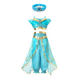 Vestido Jasmine Aladdin + Coroa E Varinha Pronta Entrega