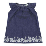 Vestido Jeans Infantil Bebê Menina Com