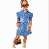 Vestido Jeans Infantil Menina Mini