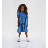 Vestido Jeans Manga Curta Duas Marias Bebe Menina Up Baby
