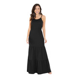 Vestido Longo C/ Alças Estampado Cintura Marcada Evangélico