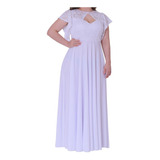 Vestido Longo De Festa Plus Size, Noiva Casamento Civil Ps53