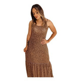 Vestido Longo Estampado Moda Comportada Evangélico Vl