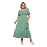 Vestido Longo Feminino Plus Size Evangélica Premium Luxo