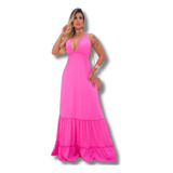 Vestido Longo Frente Unica Bojo Noiva Madrinha Formatura