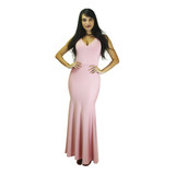 Vestido Longo Rabo De Sereia Com Decote Festa