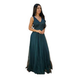 Vestido Longo Renda Festa Noite Madrinha Casamento Decote 