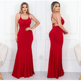 Vestido Longo Sereia Drapeado No Bumbum