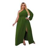 Vestido Madrinha Casamento Plus Size Verde Oliva Militar