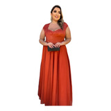 Vestido Madrinha Festa Longo Plus Size Busto Com Brilho #LG