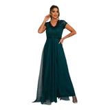 Vestido Madrinha Manga Curta Discreto Cores Fechado Ef